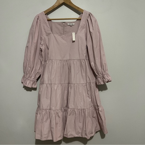 NWT MADEWELL poplin Lizzie babydoll pink dress size 10 - Picture 2 of 9